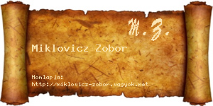 Miklovicz Zobor névjegykártya